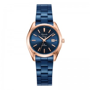 Alexandre Christie AC 8656 Rosegold Blue Lady LDBURBU